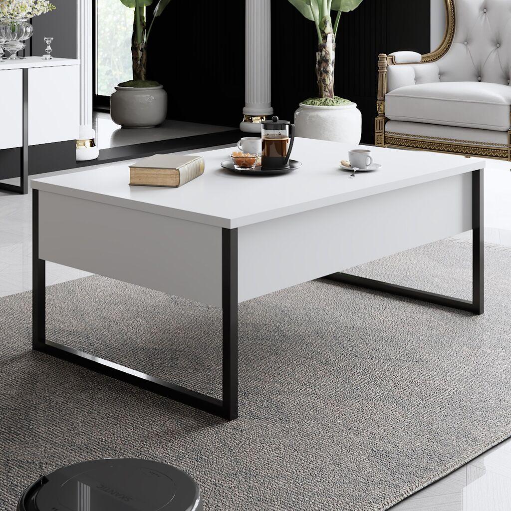 Hanah Home Luxe Sto za dnevnu sobu, Bijelo-Crna