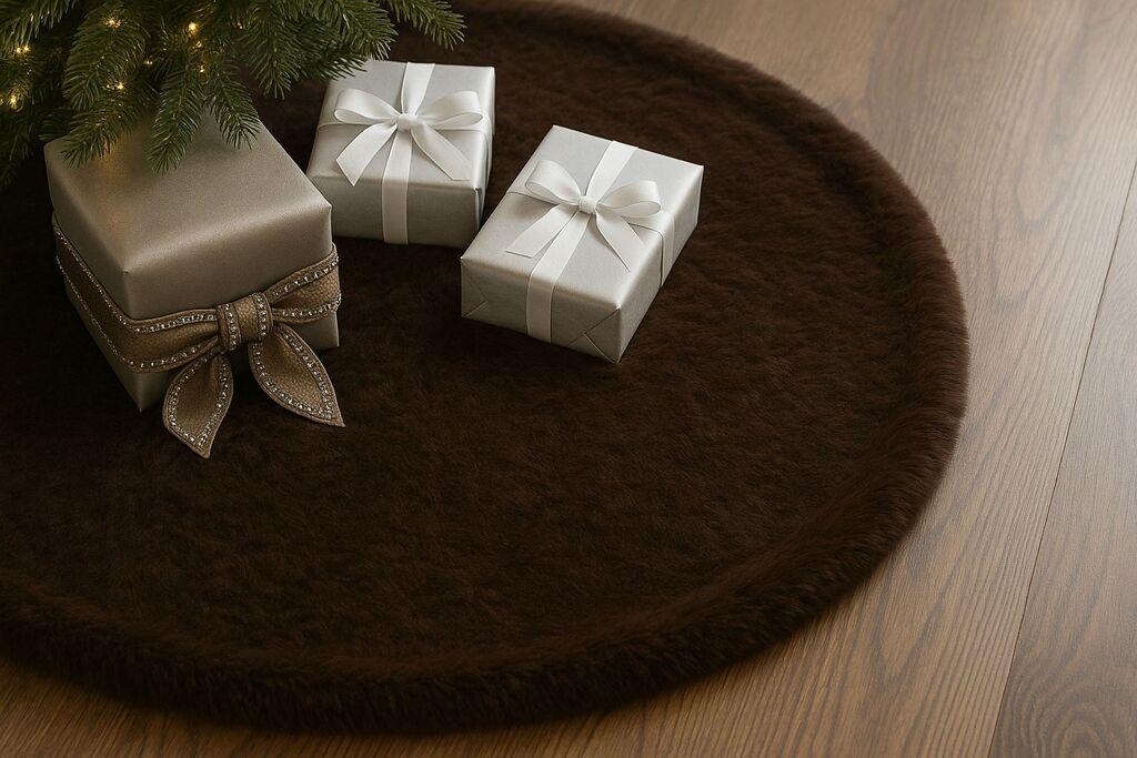 Aberto Design podloga za božićno drvce Yilbasi, okrugla, 100x100 cm, smeđa