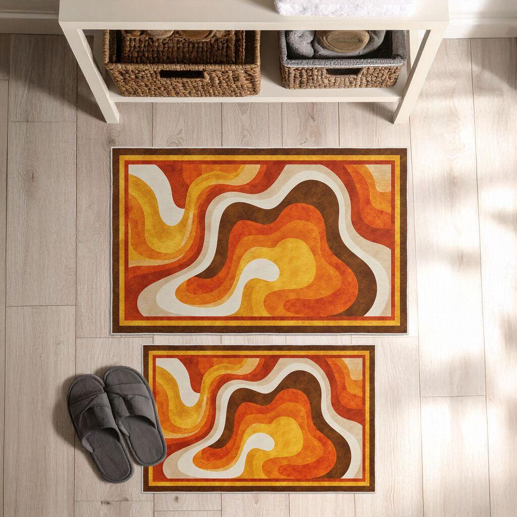 L'essentiel Maison Set tepiha za kupatilo Asr07, 2 dijela, narančasta