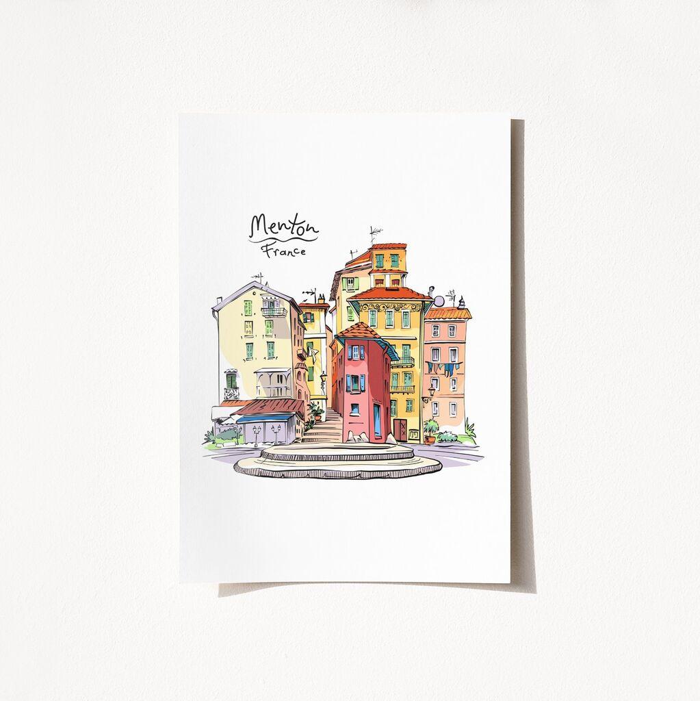 Poster Wallity Menton Francuska-2034, 29,7x42 cm