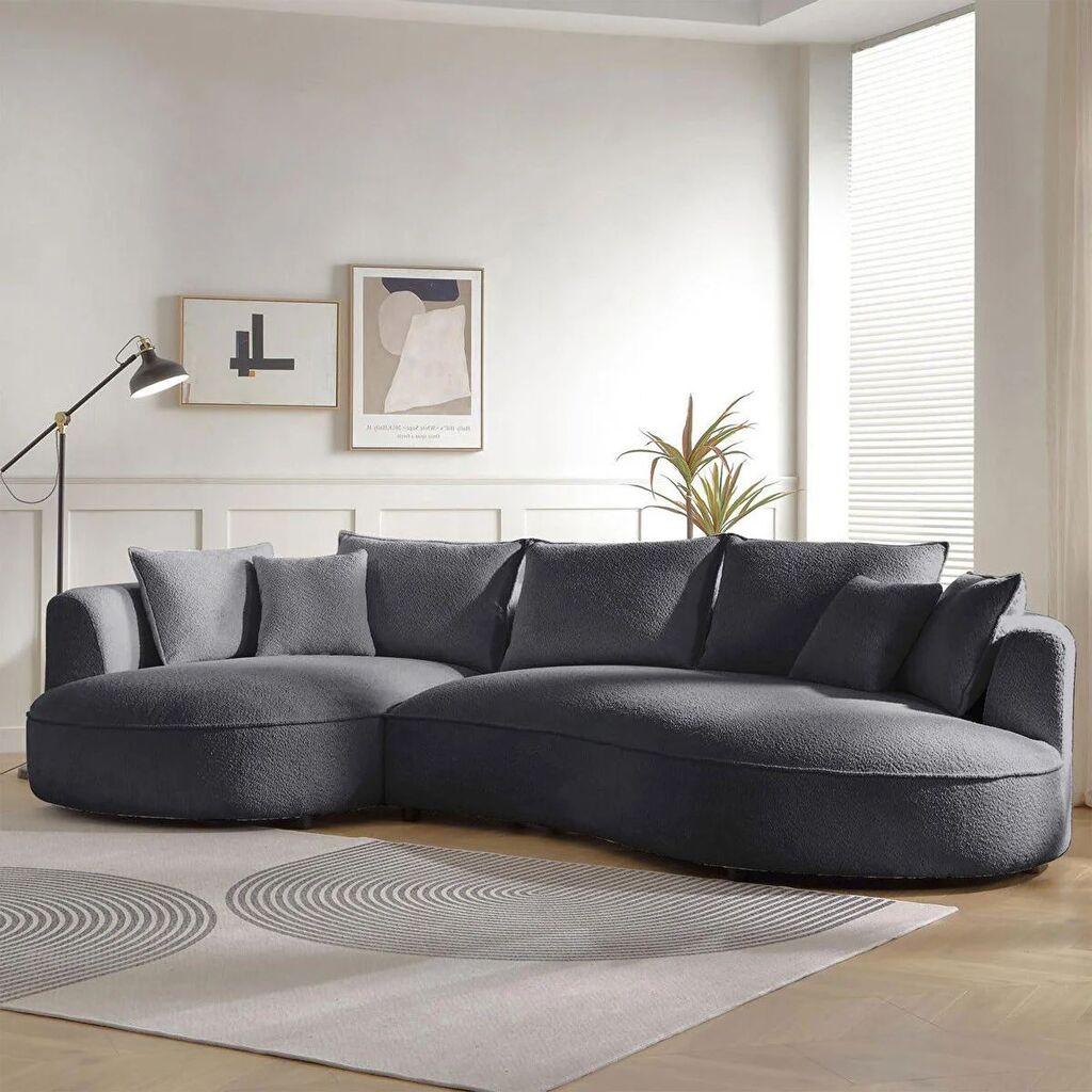 Atelier del Sofa Ugaona sofa na razvlačenje Venedik Lijeva, 317 x 163,5 x 71 cm, Tamno siva