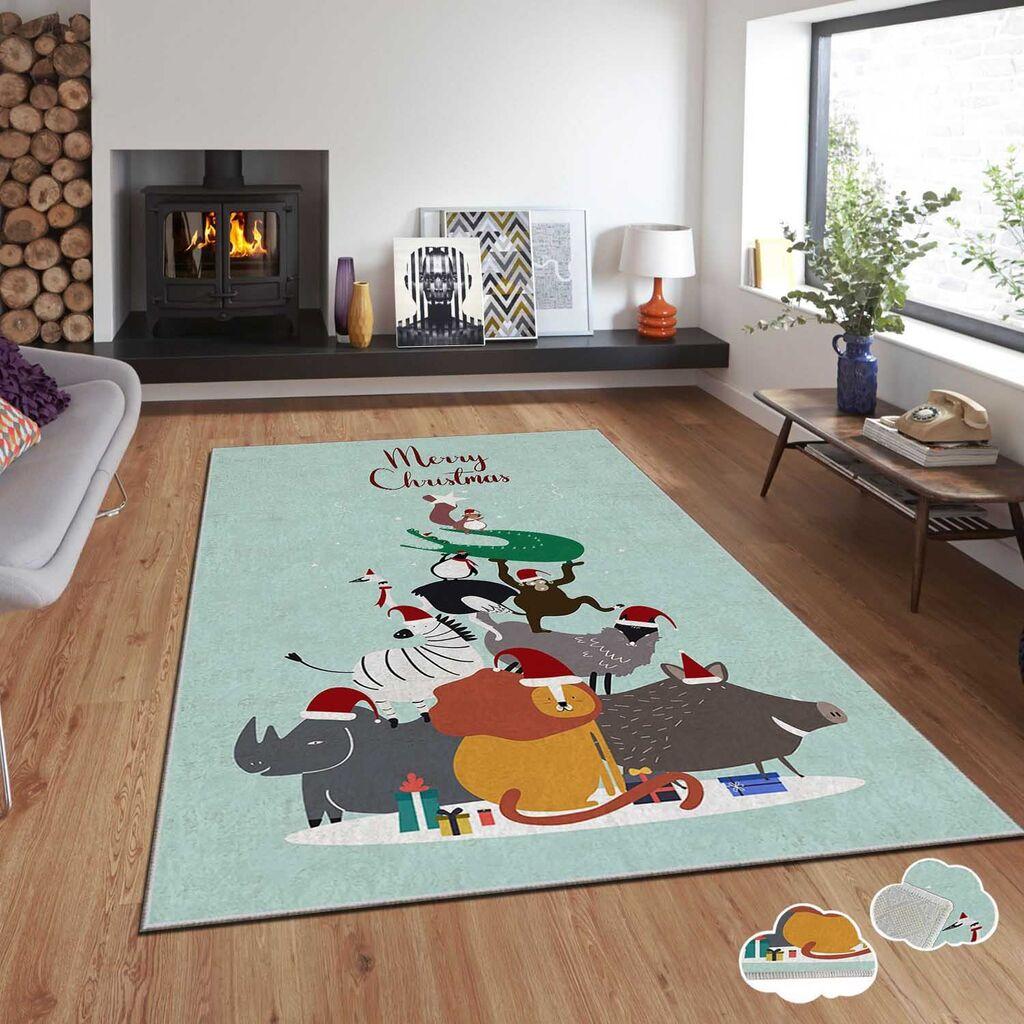 Conceptum Hypnose tepih s novogodišnjim motivima Asr-Crpt-11, Pravougaoni, 120 x 180 cm, Šareni