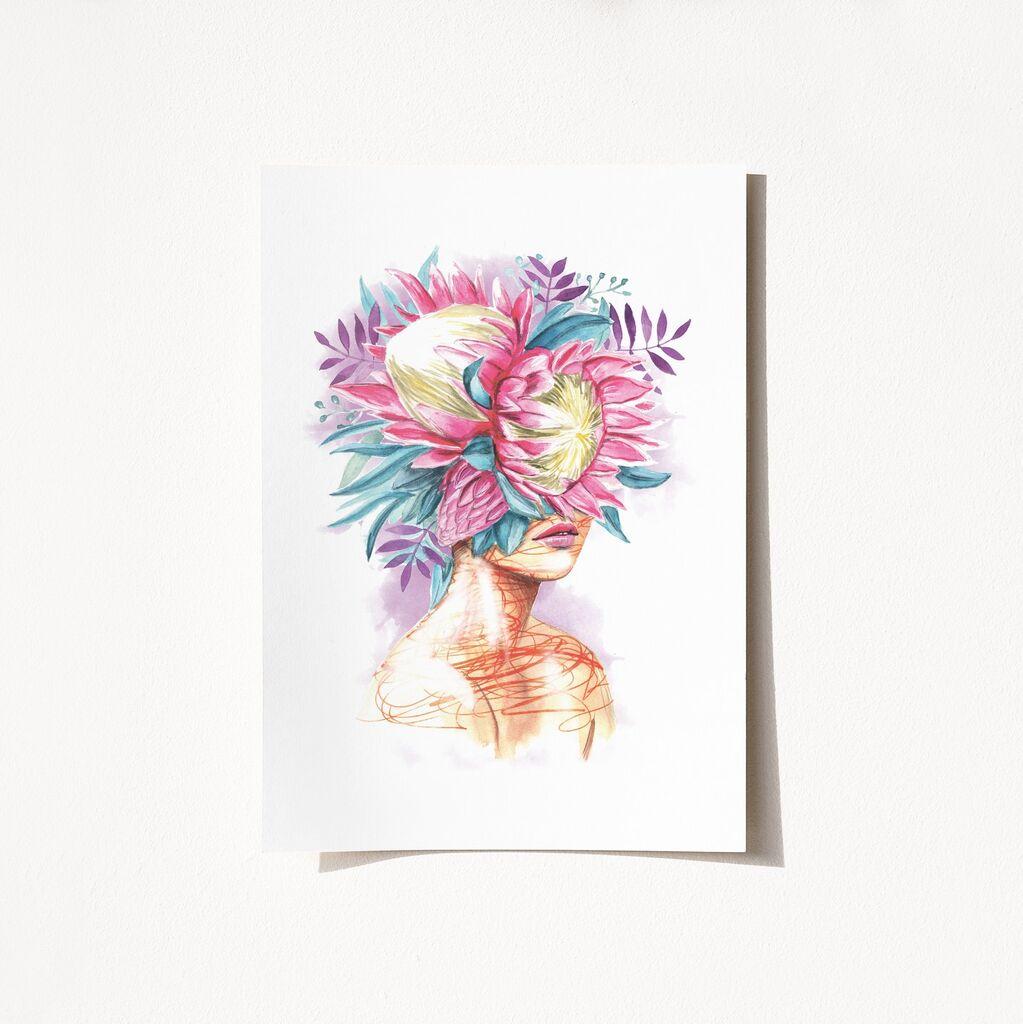 Wallity Poster Flower Lady-2098, 42x59,4 cm