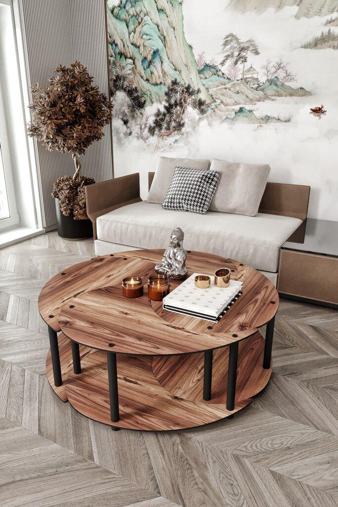 Hanah Home set stolova za dnevni boravak Yin Yang 4 70, smeđa