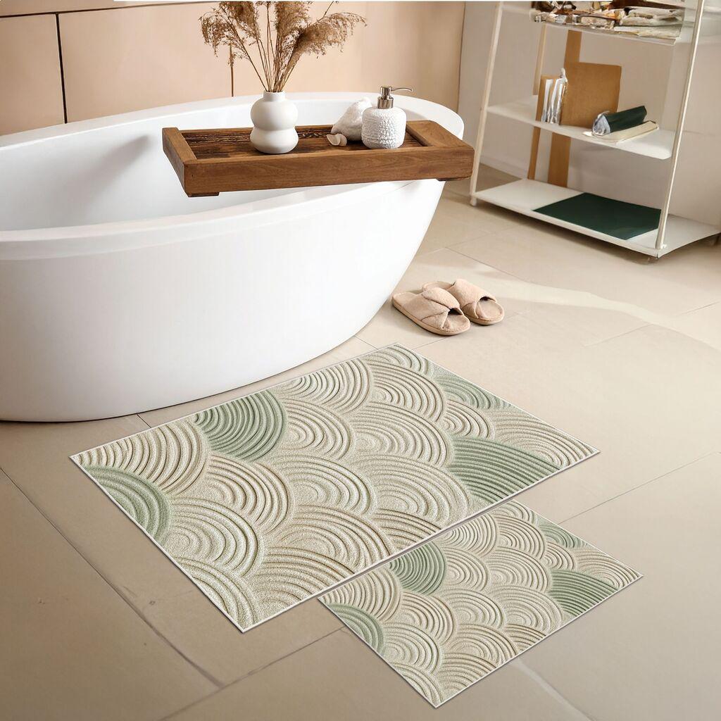 L'essentiel Maison Set prostirki za kupatilo Asr40, 2 dijela, zelena