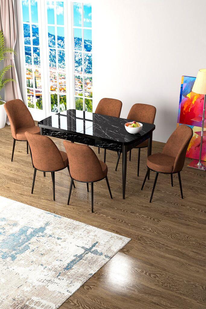 Hanah Home Set Trpezarijski sto i 6 stolica Zen, Terakota