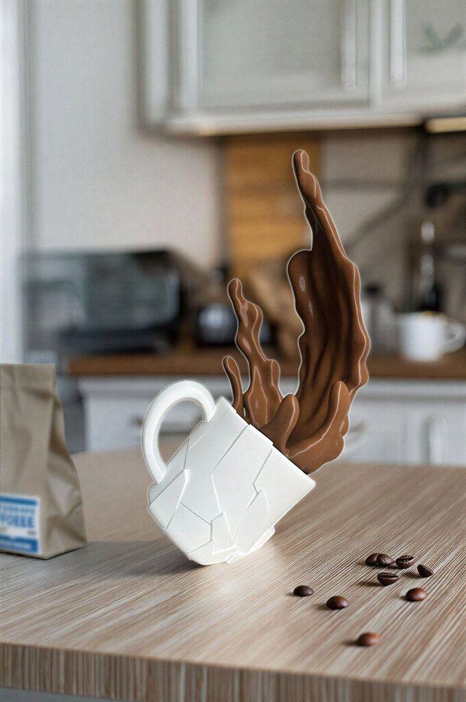Aberto Design Dekorativna figura Kafa, Bijela