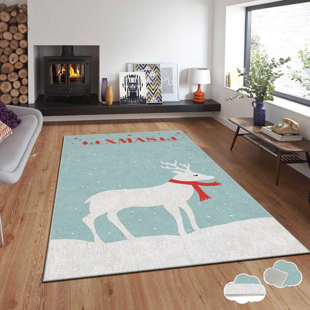 Conceptum Hypnose tepih s novogodišnjim motivima Asr-Crpt-88, Pravougaoni, 100 x 180 cm, Šareni