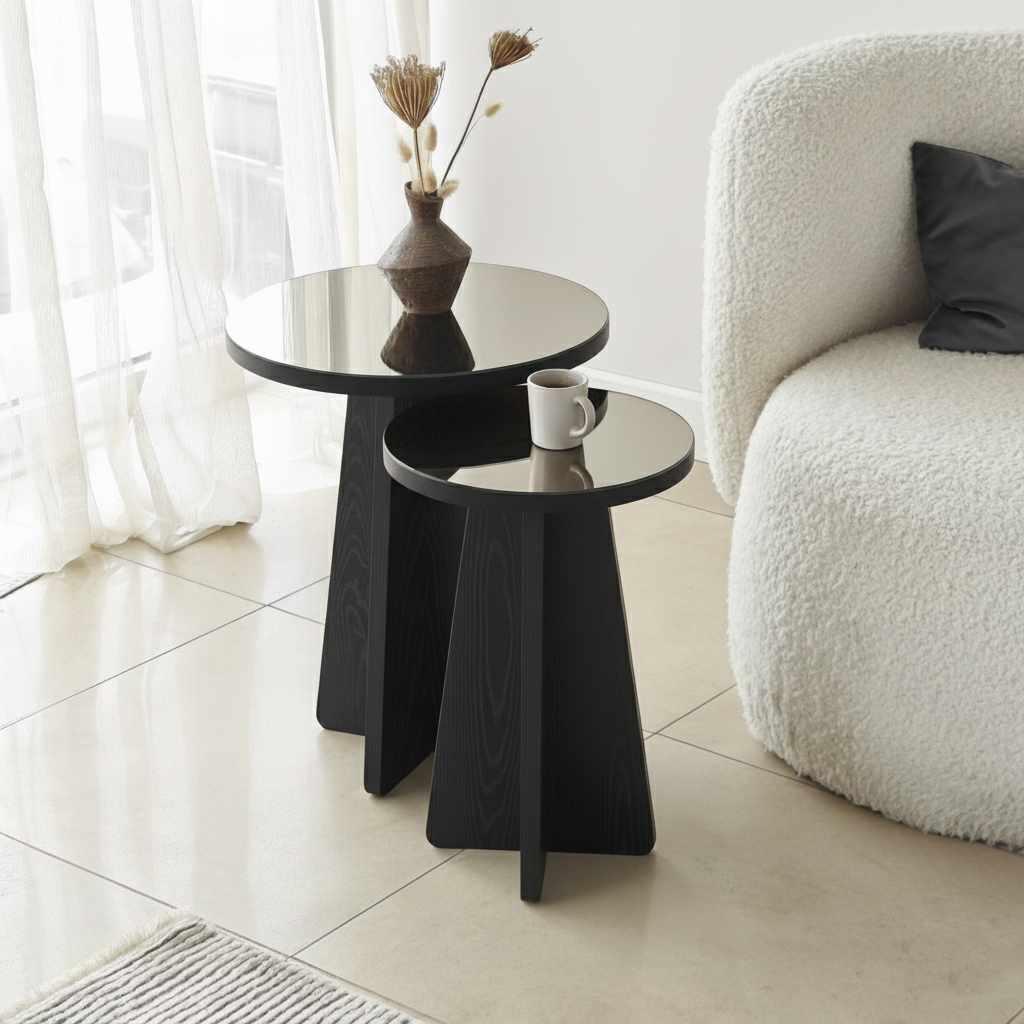 Hanah Home Club set stolova Luna, 2 dijela, crni