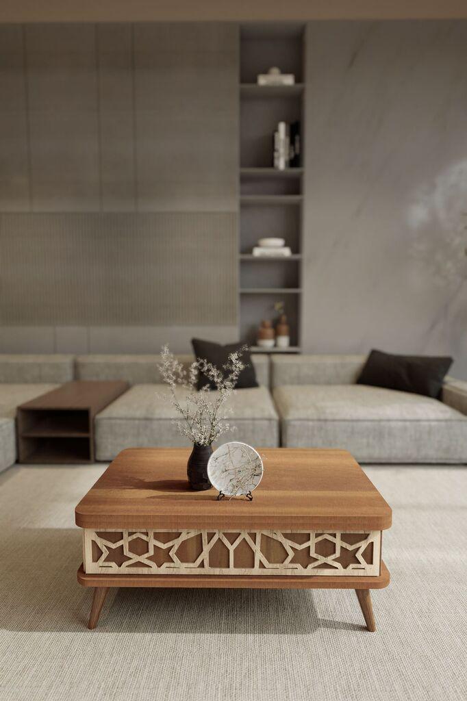 Hanah Home Stol za dnevni boravak Ottowa Ada 90x38x60 cm, Orah
