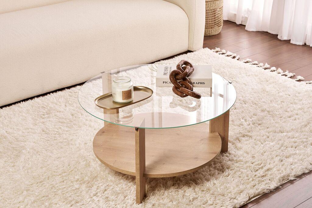 Hanah Home Club sto Clara, 75x40x75 cm, Boja hrasta