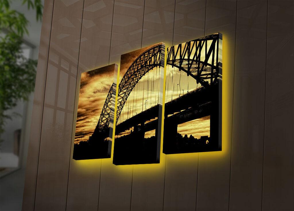 Wallity Set slika sa LED rasvjetom 3PATDACT-16, 3 dijela