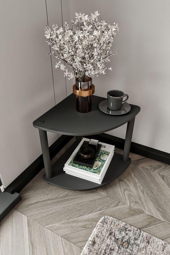 Hanah Home Pomoćni stolić Tiers Corner, 34x38x34 cm, Crni