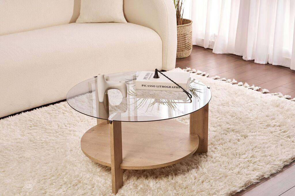 Nordure Klub sto Clara, 75x40x75 cm, Boja hrasta