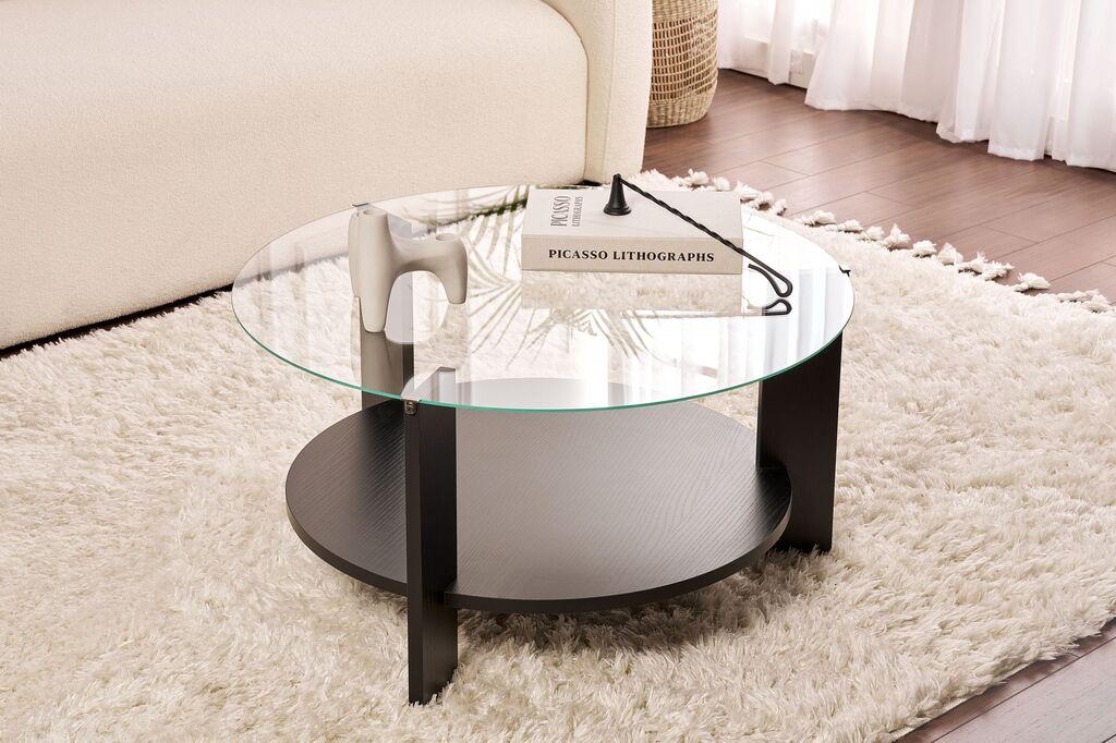 Nordure Klub sto Clara, 75x40x75 cm, Crna-Prvodini