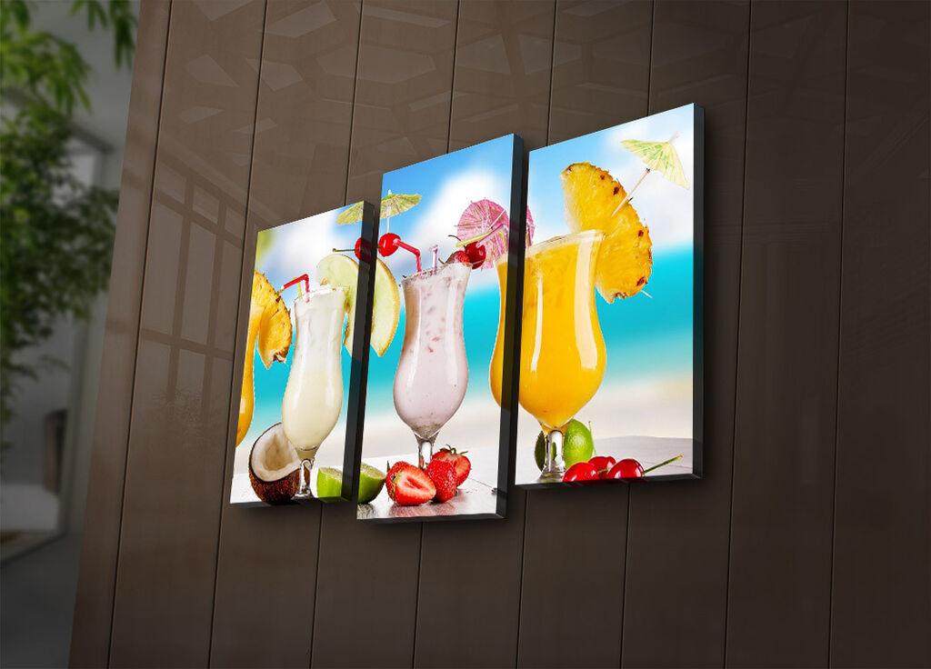Wallity Set slika sa LED rasvjetom 3PATIACT-19, 3 dijela
