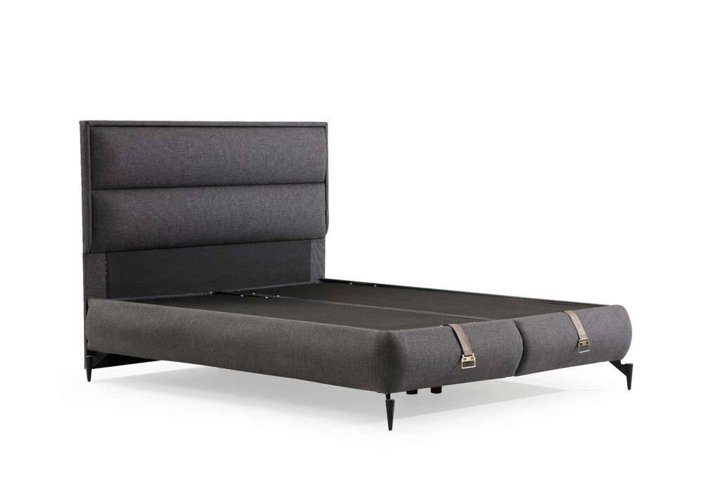Hanah Home Podnica za krevet s uzglavljem, 90x122x190 cm, Tamno siva