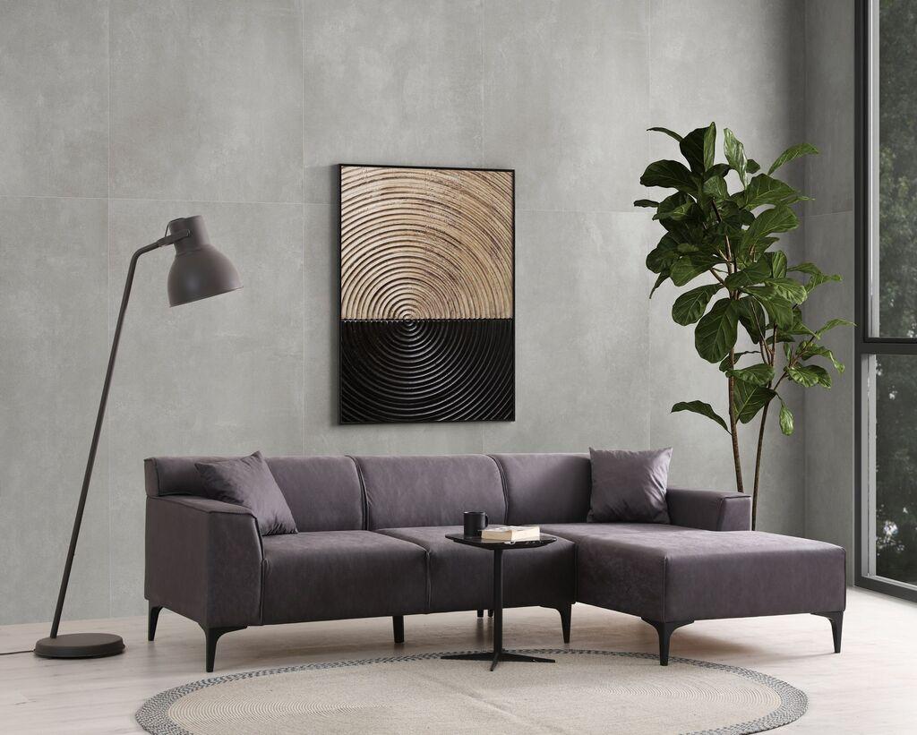Atelier del Sofa Kutna sofa New Petra, L ugao, 250x69x145, Antracit