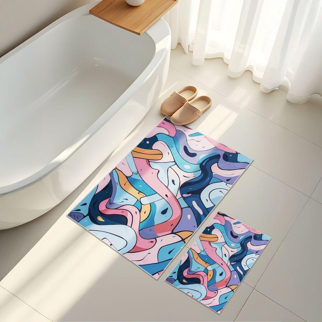 L'essentiel Maison Set prostirki za kupatilo Asr10, 2 dijela, plava