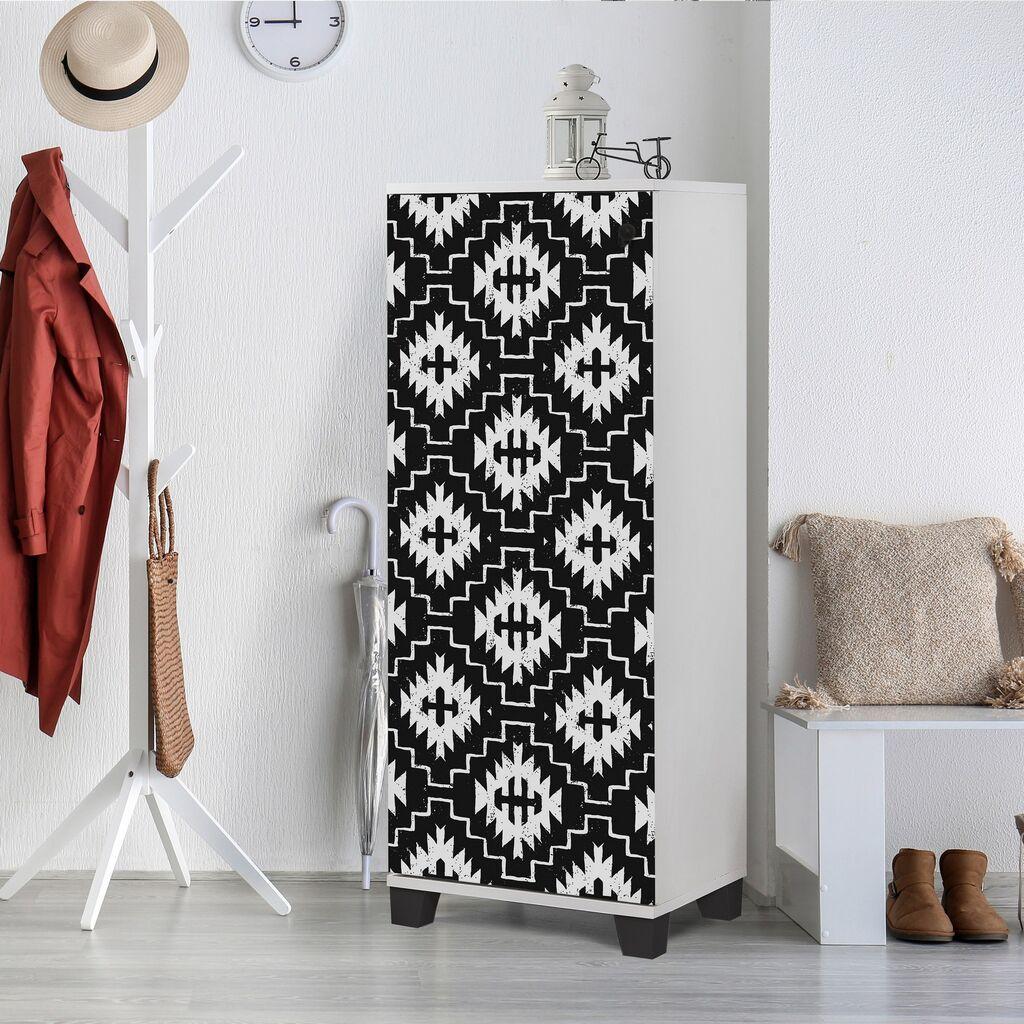 Hanah Home Stalak za cipele Filinta Swan, 50x127x38 cm, Crno-bijela