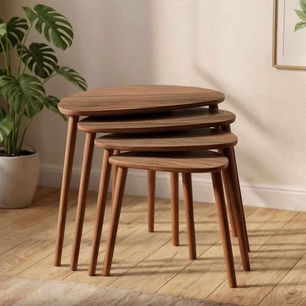 Hanah Home Club set stolova Nora, 4 dijela, boja oraha