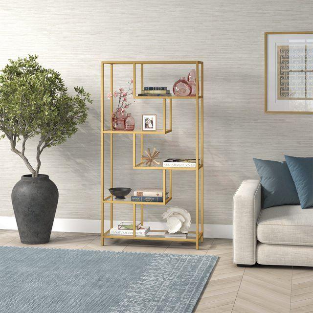 Hanah Home Bookshelf By-30, 90x172x30 cm, zlatna boja