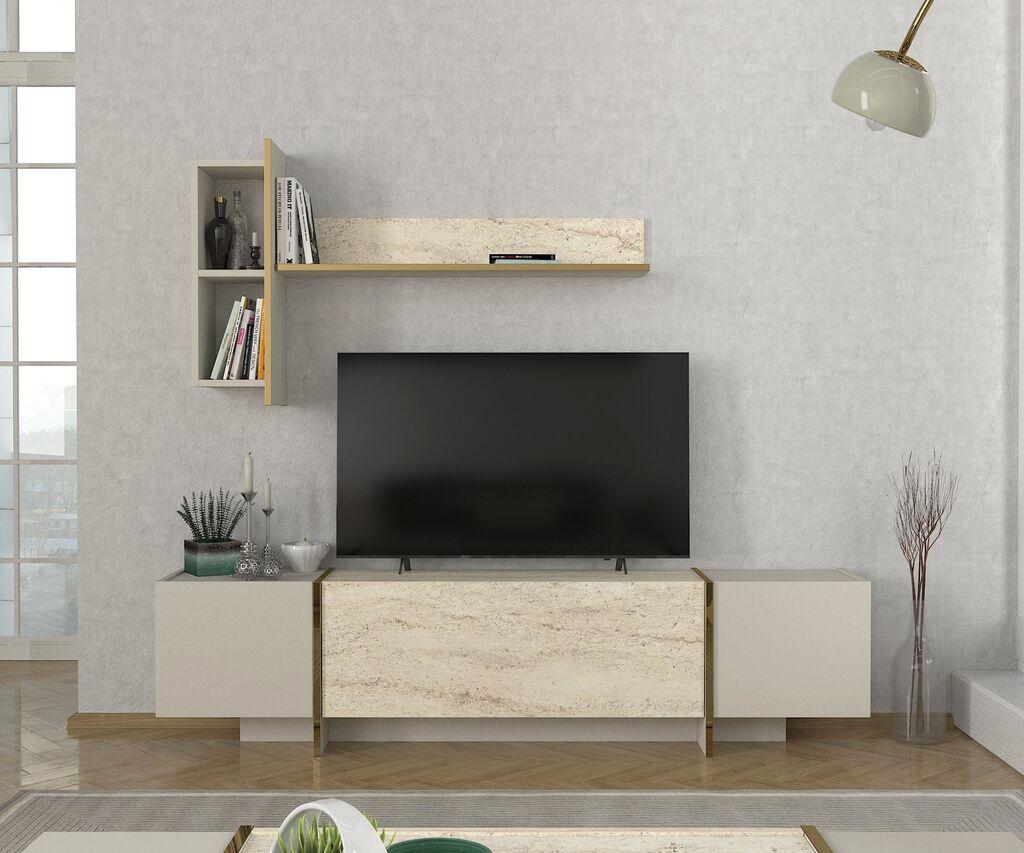 Hanah Home Set TV ormarić i zidna polica Veyron, krem