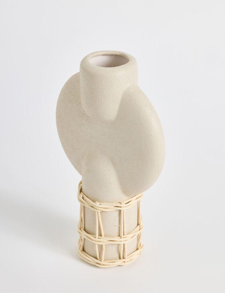Aberto Design Vaza Cylinder Terracotta, 8x28x17 cm, krem