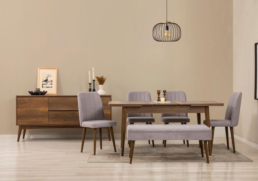 Hanah Home Trpezarijski set Vina klupa 04 0900, 6 dijelova, bež
