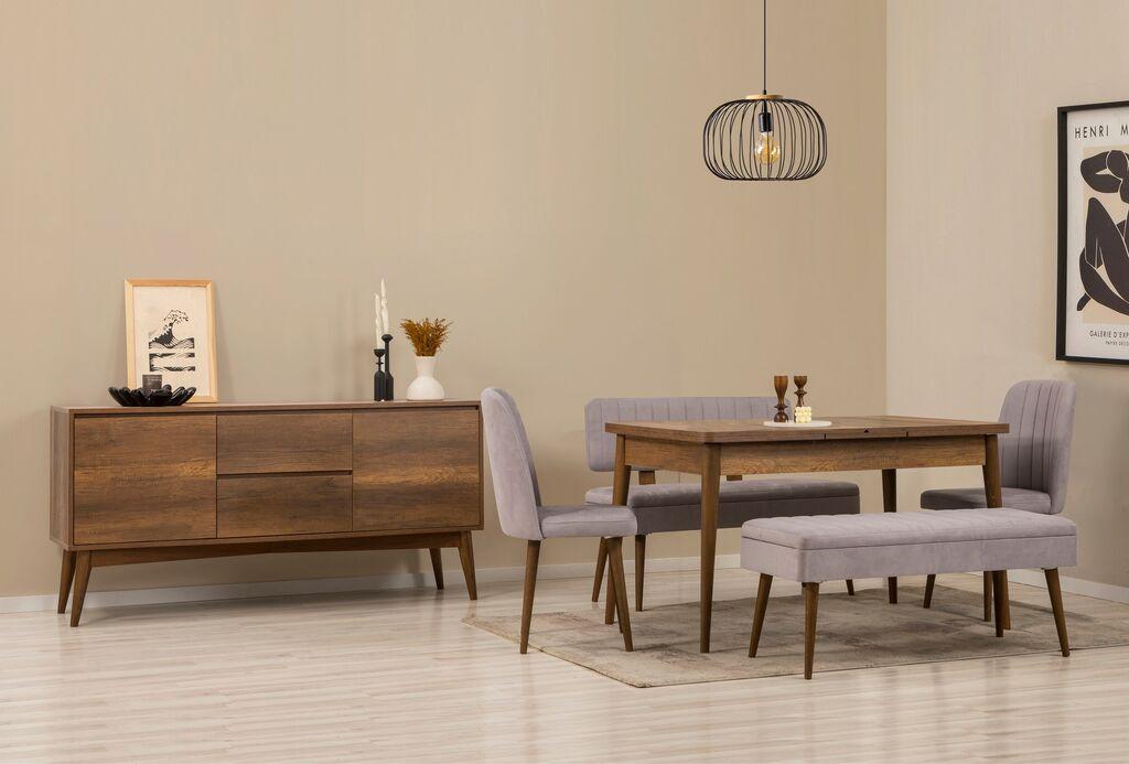 Hanah Home Trpezarijski set Vina klupa 04 0900, 6 dijelova, bež