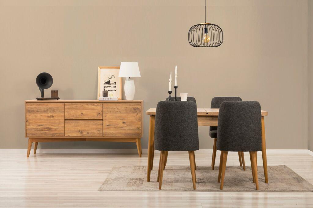 Hanah Home Trpezarijski set Vina 01 1048, Tamno siva