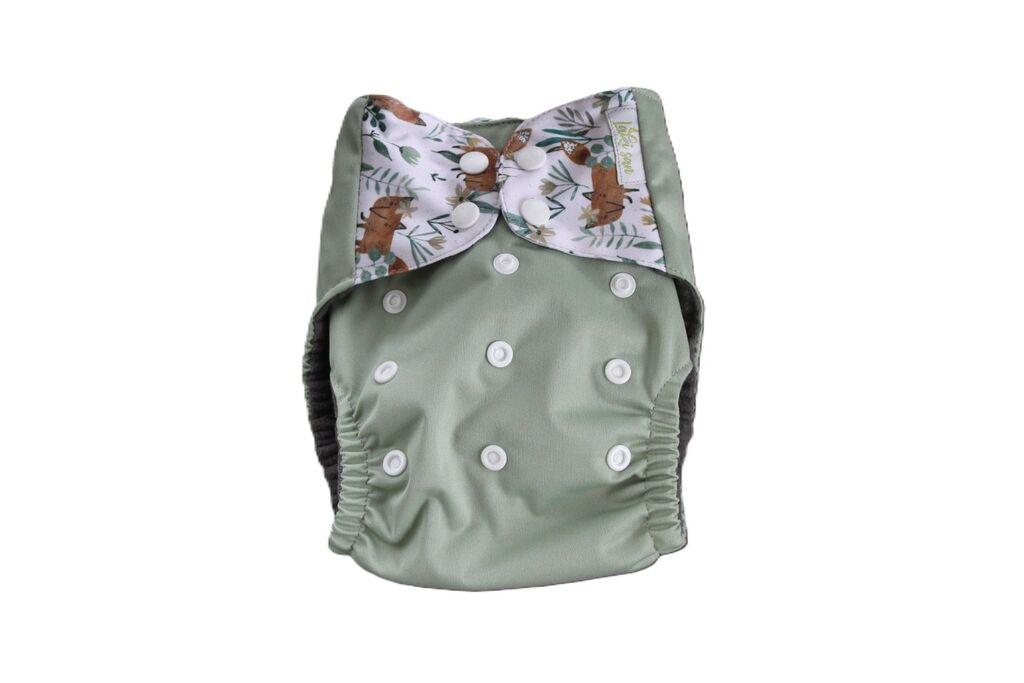 Laki San Kompletna Platnena Pelena Sa Umetkom, Unutra Siva, Nepromočivi Pul Maslinasta Boja