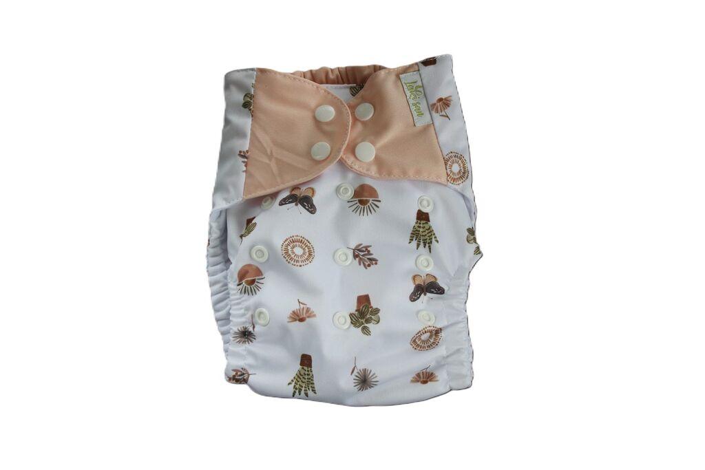 Laki San Kompletna Platnena Pelena Sa Umetkom, Unutra Bijela, Nepromočivi Pul Leptiri I Cvijeće