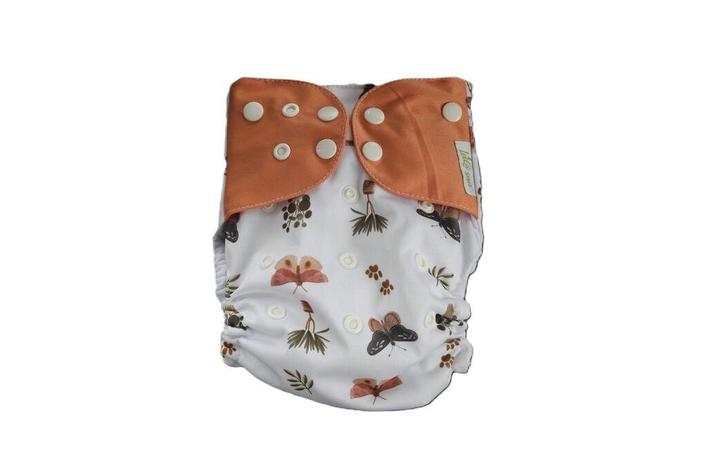 Laki San Kompletna Platnena Pelena Sa Umetkom, Unutra Bijela, Nepromočivi Pul Leptiri I Šapice