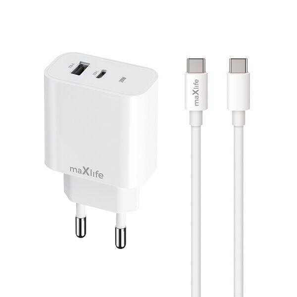 Punjač  MXTC-06-20AC bijeli PD QC 1xUSB-C 1xUSB 20W + USB-C USB-C kabl 20W OEM0101312