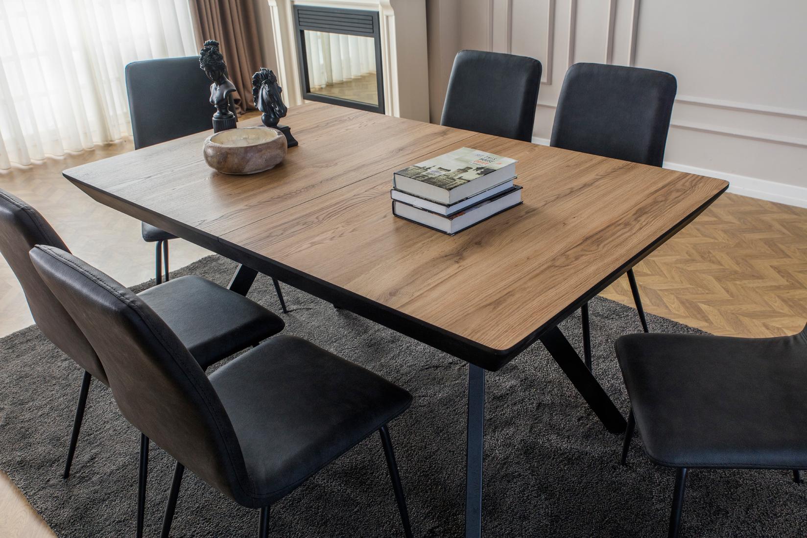 Mango Sto Mdf Boja Ploce Hrast Noge Crne