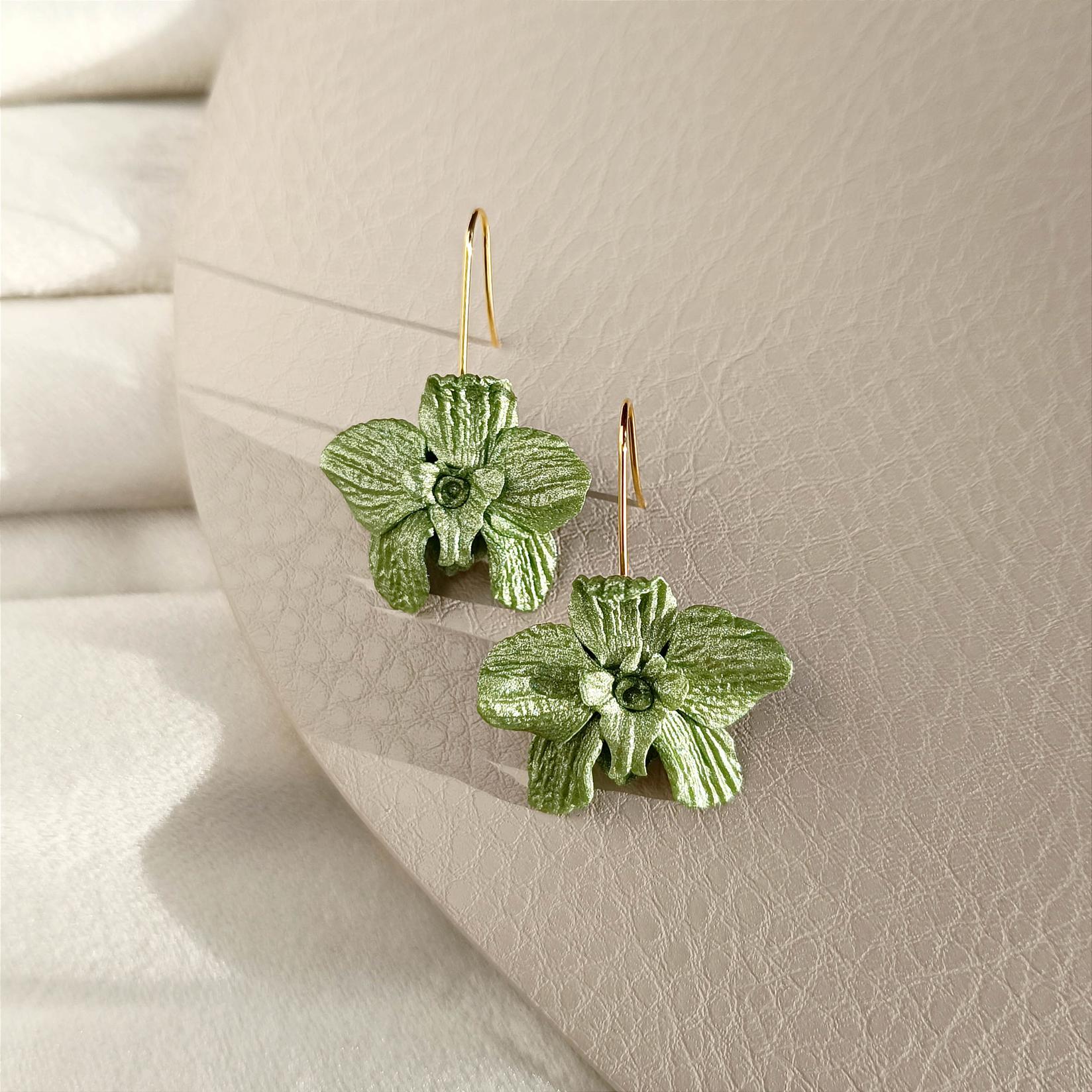 DOMIKI jewellery Mindjuše Zelena Orhideja