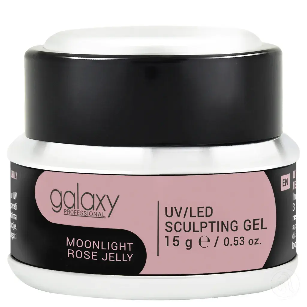 Galaxy Professional Gel za nadogradnju noktiju UV/LED Moonlight Rose Jelly, 15g