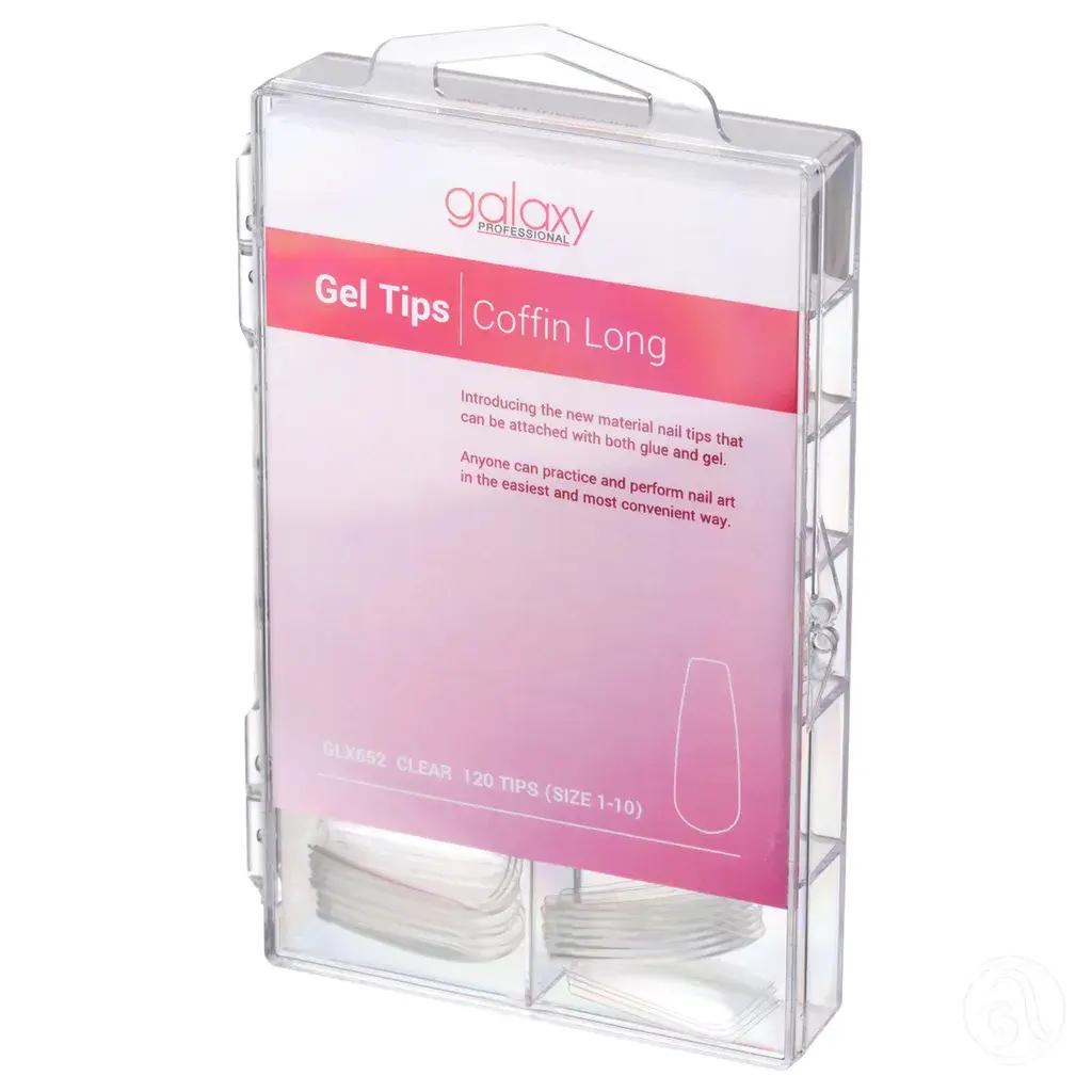 Galaxy Professional Gel tipse za nadogradnju Coffin Long