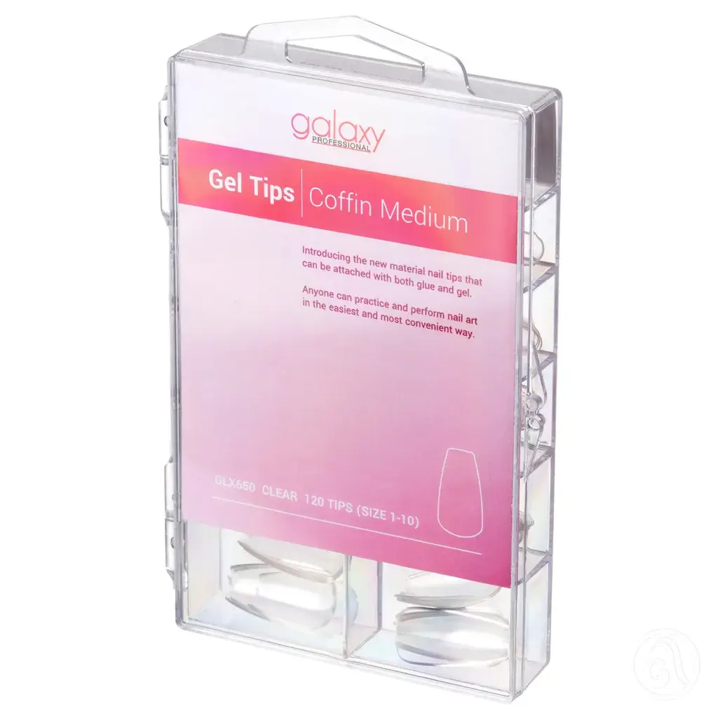 Galaxy Professional Gel tipse za nadogradnju Coffin Medium