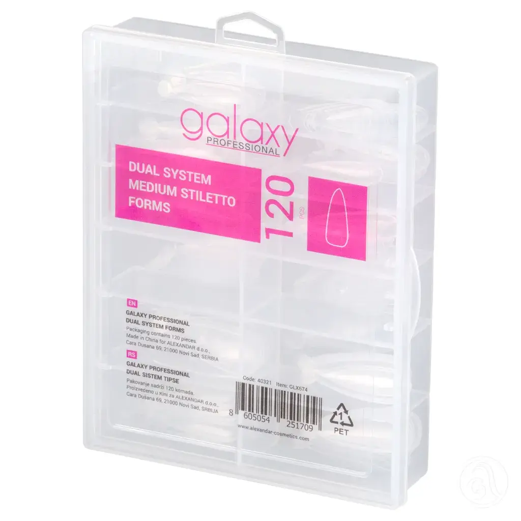 Galaxy Professional Dual tipse Medium Stiletto, 120 komada