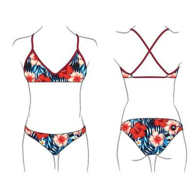 Turbo Ženski Kupaći Bikini Flowers Night Mare - XL