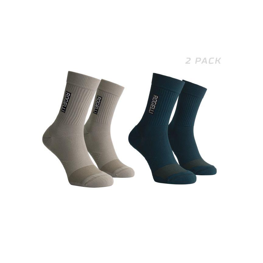 Čarape Za Trčanje Distance 2-Pack, Plave/Taupe - 44-47