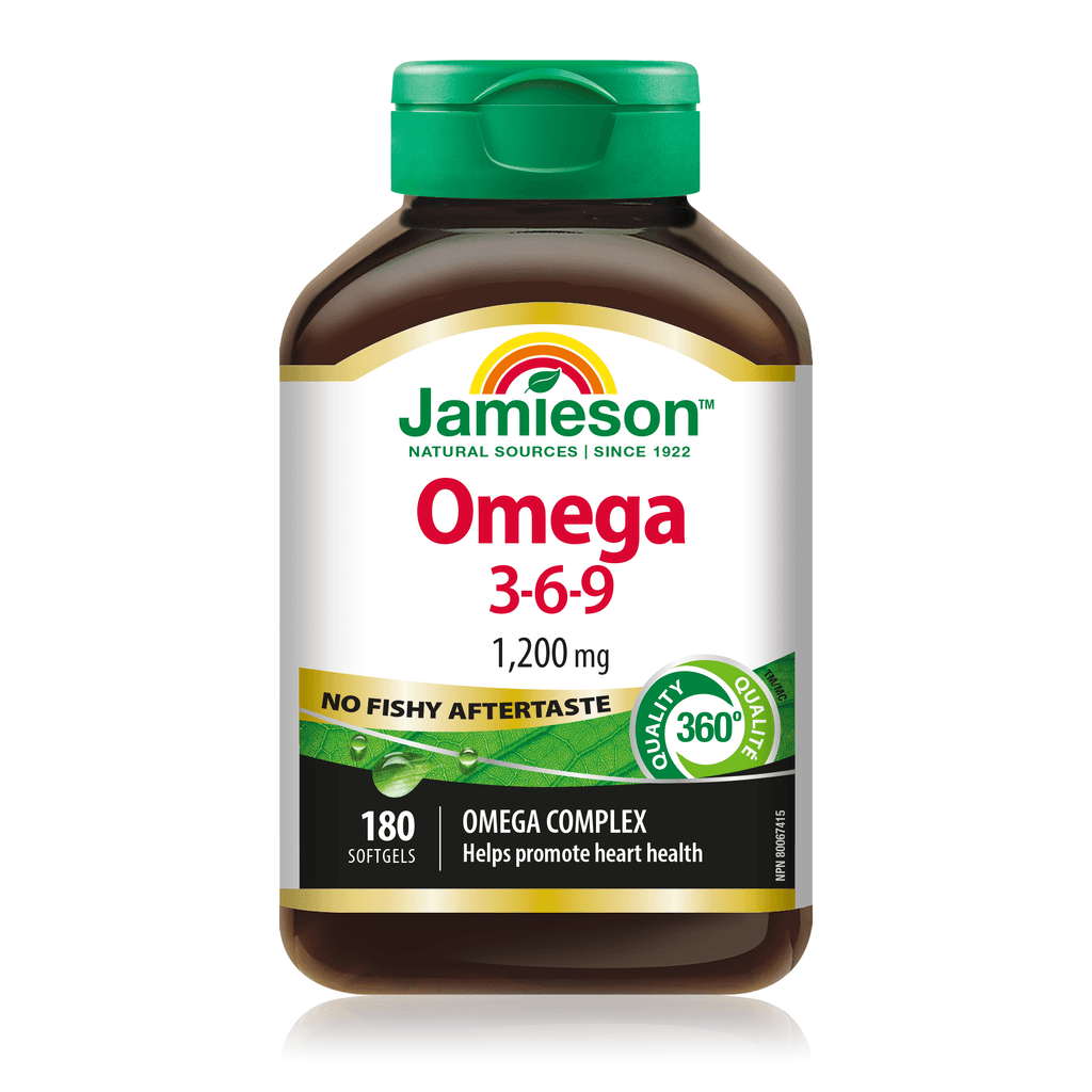 Jamieson Omega 3-6-9 1,200mg ,180 softgel cap.
