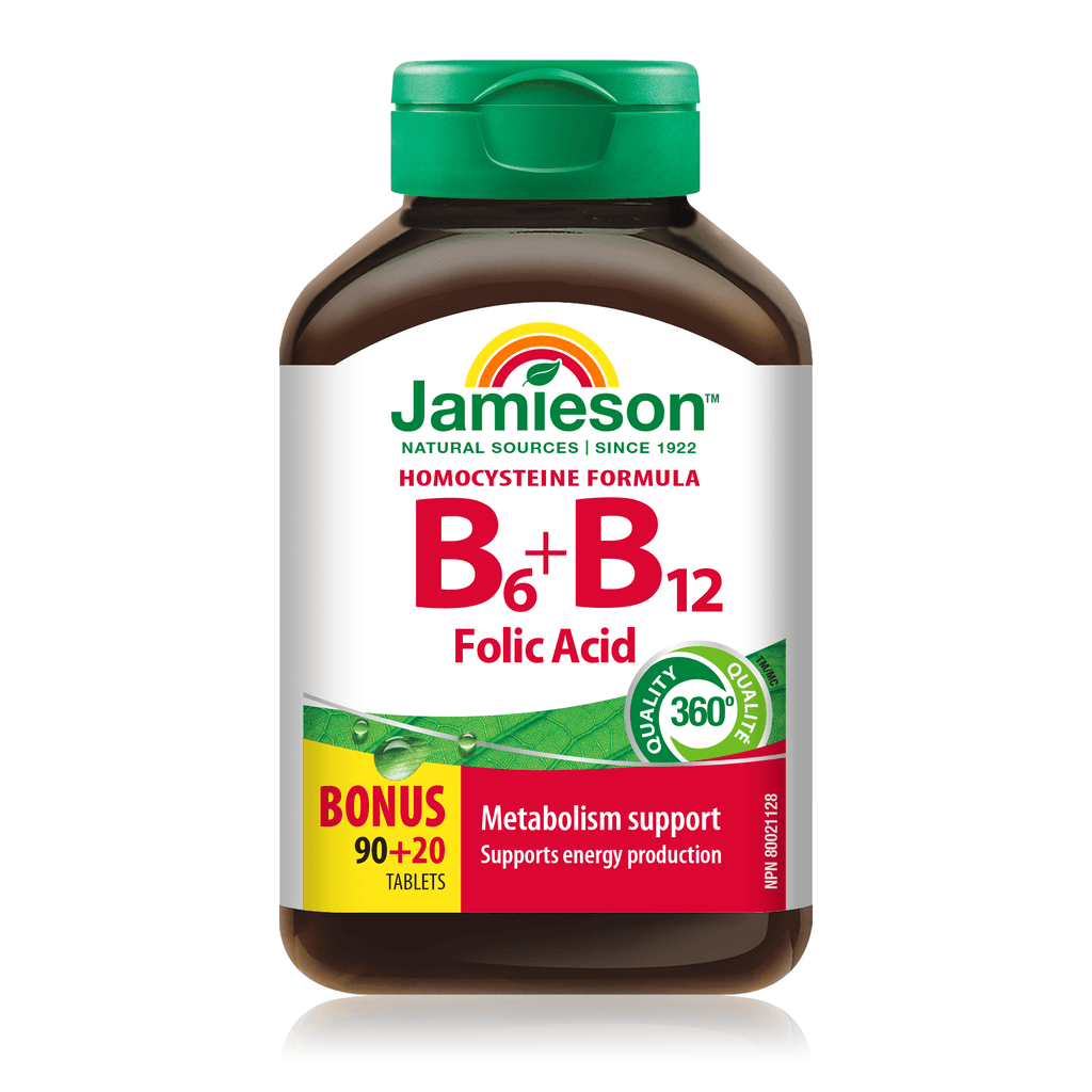 Jamieson B6+B12 and Folic Acid, 90+20 tbl