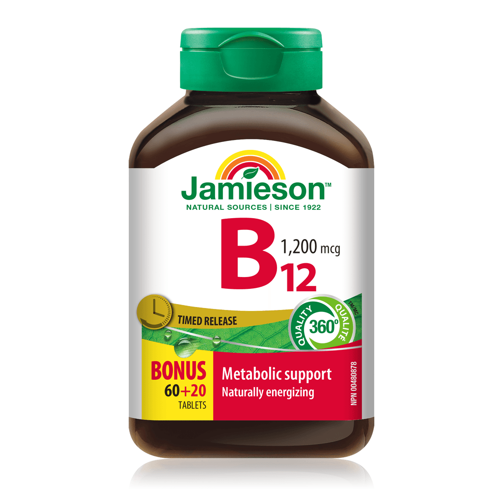 Jamieson Vitamin B12 (methylcobalamin)TR 1200mcg, 60+20 tbl.