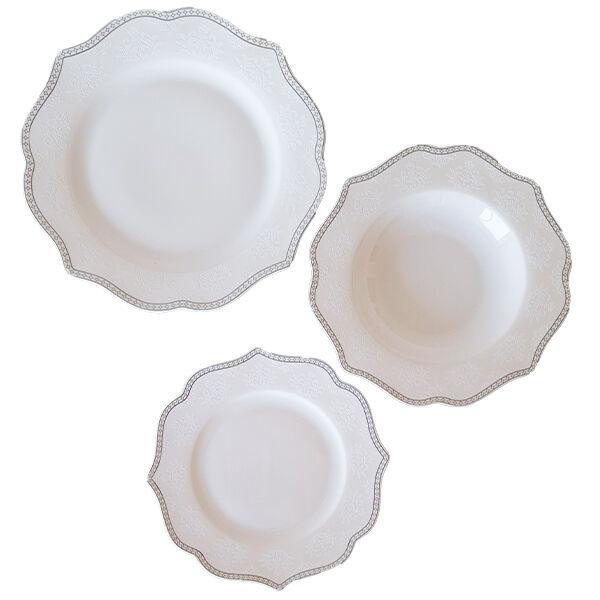 Servis Tanjira Fina Kuća 18/1 Romantic Porcelan White Dekor Lace Talasasti Rub