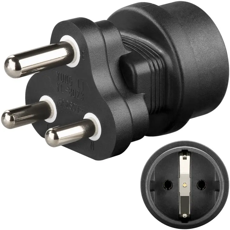 Goobay Adapter Europe to South Africa 95412, Crni