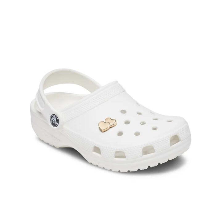 Crocs Ukrasi Gold Double Heart, Zlatne Boje