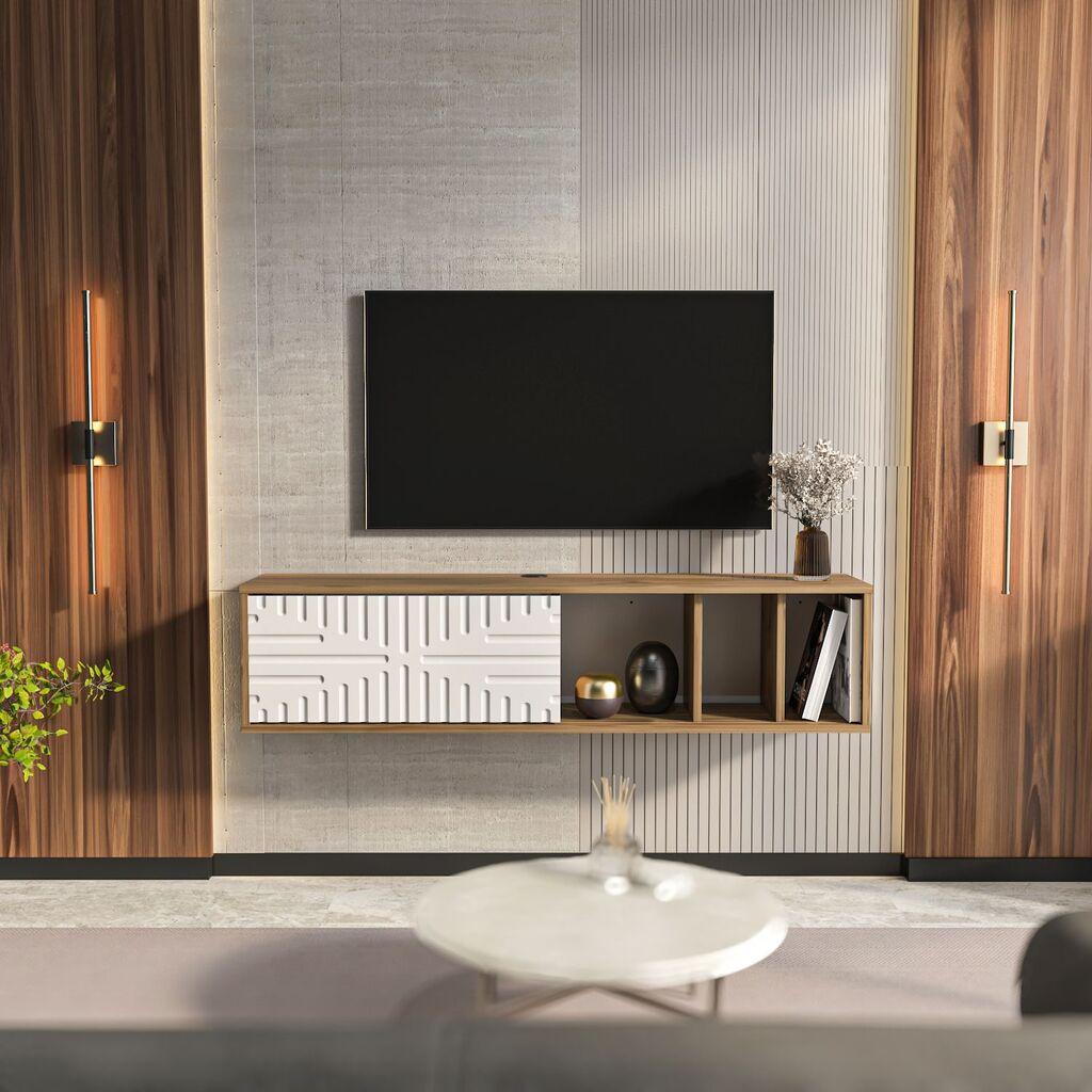 Hanah TV komoda Teo, plutajuća, 140x29,5x29,5 cm, orah